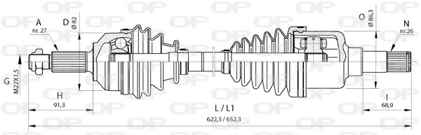 OPEN PARTS kardaninis velenas DRS6376.00